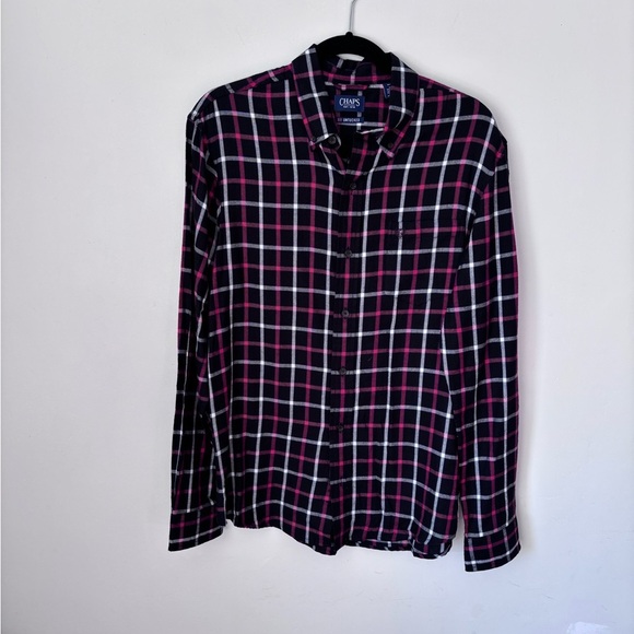 Chaps Go Untucked Mens Plaid Flannel Long Sleeve Button Down Size Medium - Picture 1 of 9
